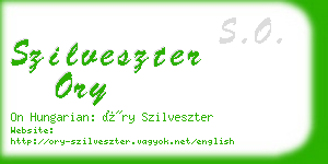 szilveszter ory business card
